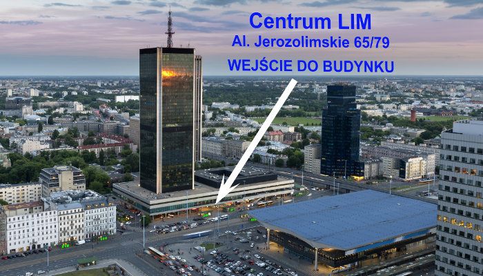 Centrum LIM - Warszawa (budynek Hotelu Marriott). Sale wykładowe (szkoleniowe) w samym centrum miasta.