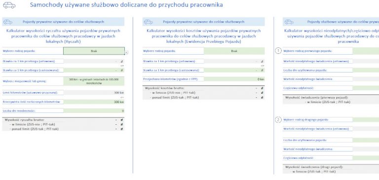 Kalkulator - Ryczałt Samochodowy 2024 - POLBI